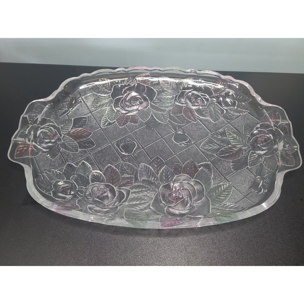 Beautiful Studio Nova Two-handled Serving Platter with a‎ Rose design